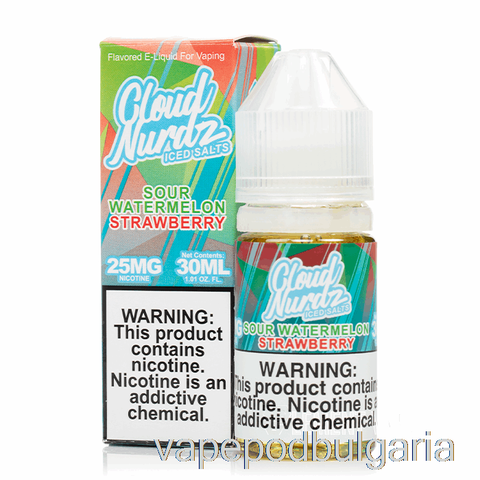 Vape 10000 Дръпки Ice Sour Watermelon ягода - облак Nurdz соли - 30ml 50mg